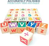 QUOKKA Wooden Building Blocks 26 Letter Numbers Puzzle Toddlers Educational view 3