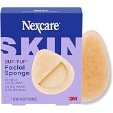 Buf-Puf Gentle Facial Sponge, Dermatologist Developed, Removes Deep Down Dirt &amp; Makeup That Causes Breakouts and Blackheads, Reusable, Exfoliating, 1 Count