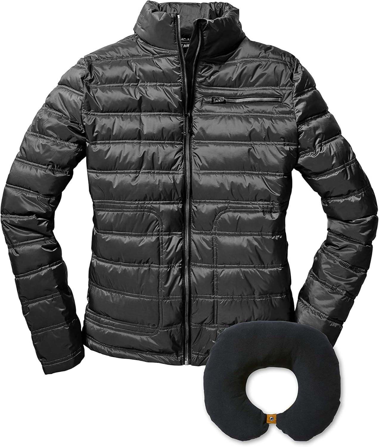 killtec Men's Sordan Quilted jacket in down look with hood, packable
