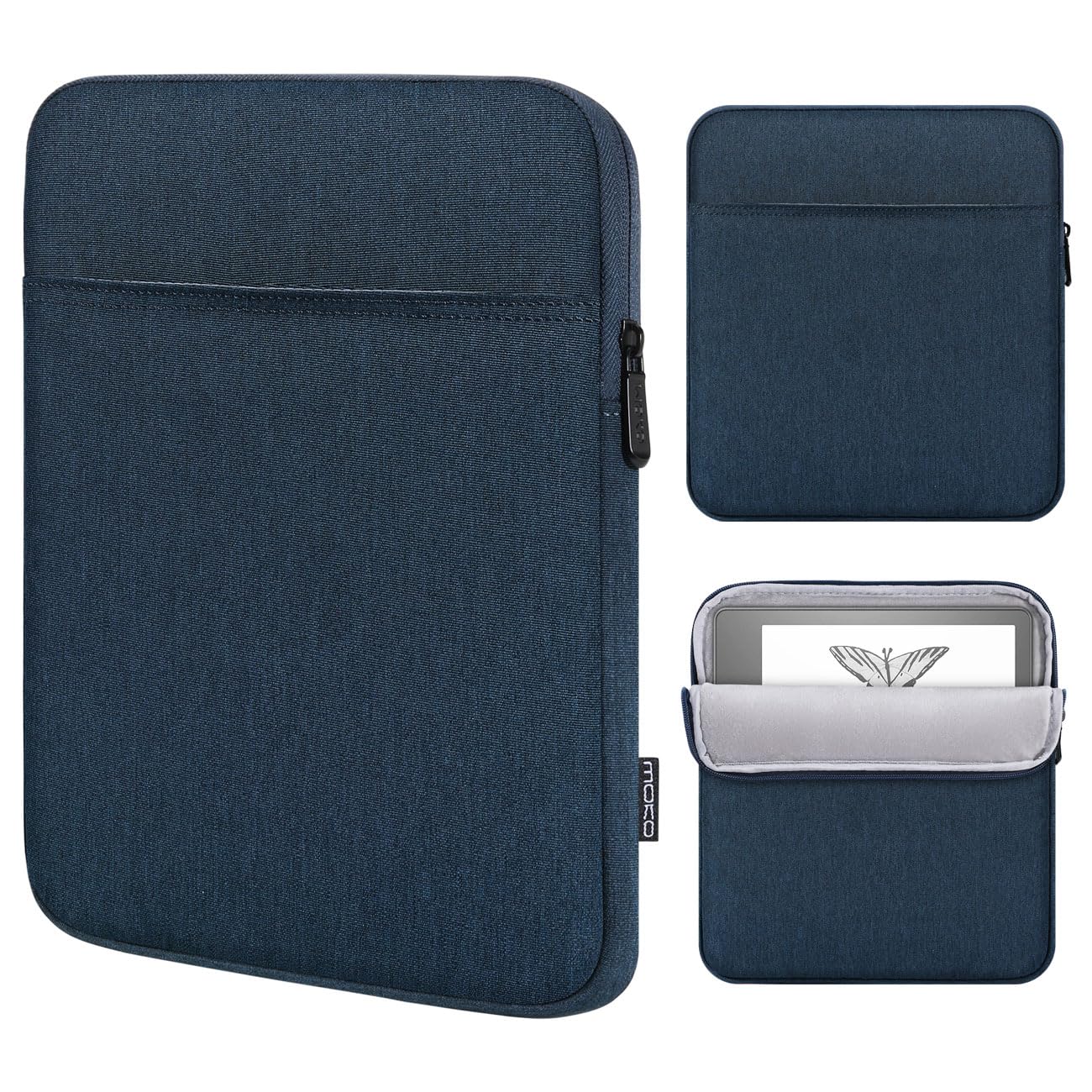 MoKo Tablet Sleeve Compatible with Kindle Scribe 10.2 inch 2022 Release, Protective Bag Carring Case Portable Sleeve with Dual Pockets and Pen Holder, Scratch-resistant Soft Fluffy Lining, Indigo