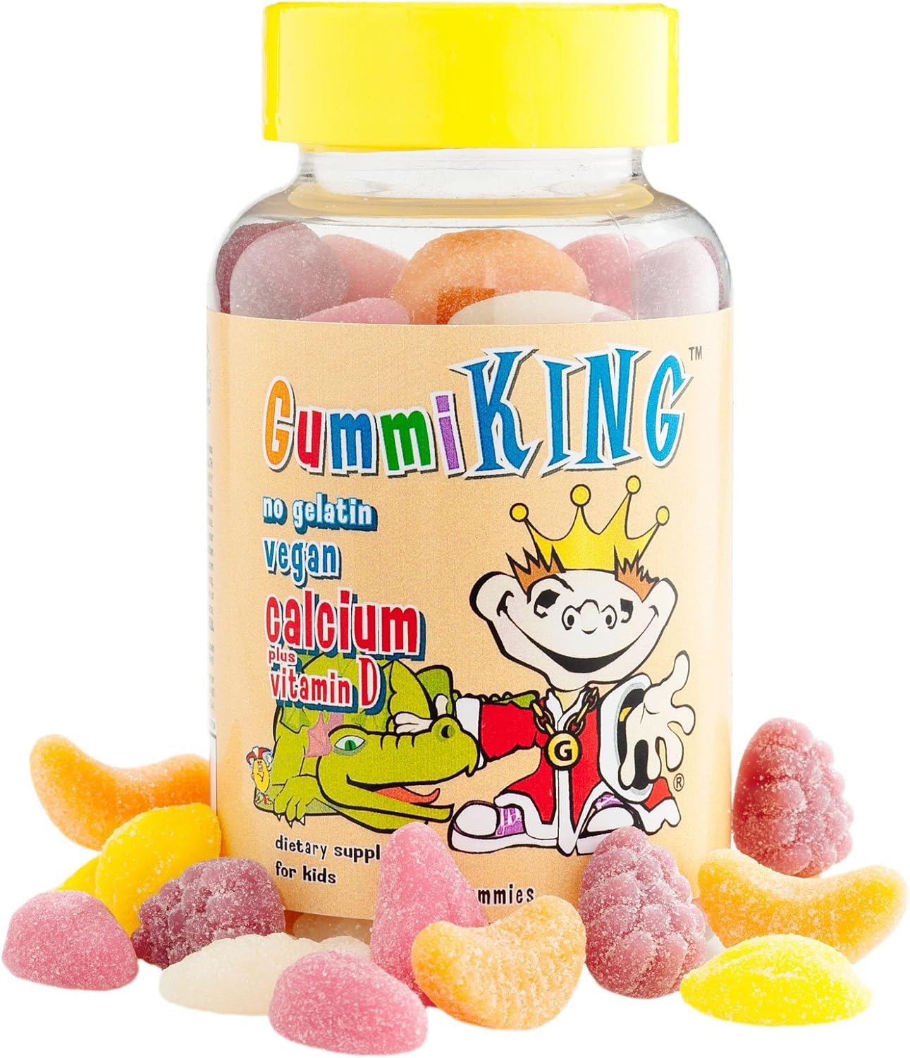 Gummi King Calcium Plus Vitamin D Supplement, Strawberry/Lemon/Orange