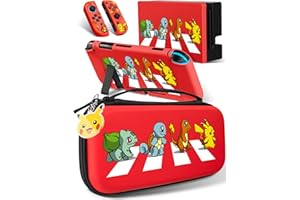 Xcitifun Carrying Case Compatible with Nintendo Switch, Protector Joy-Con Case & Dock Cover & Travel Bag Case & Keychain 7 in 1 Accessories Kit Set Switch Carry Cases for Boys Girls Kids - Cross Road