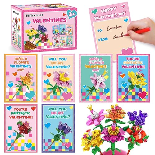 24 Pack Valentines Day Cards for Kids Classroom, Valentine