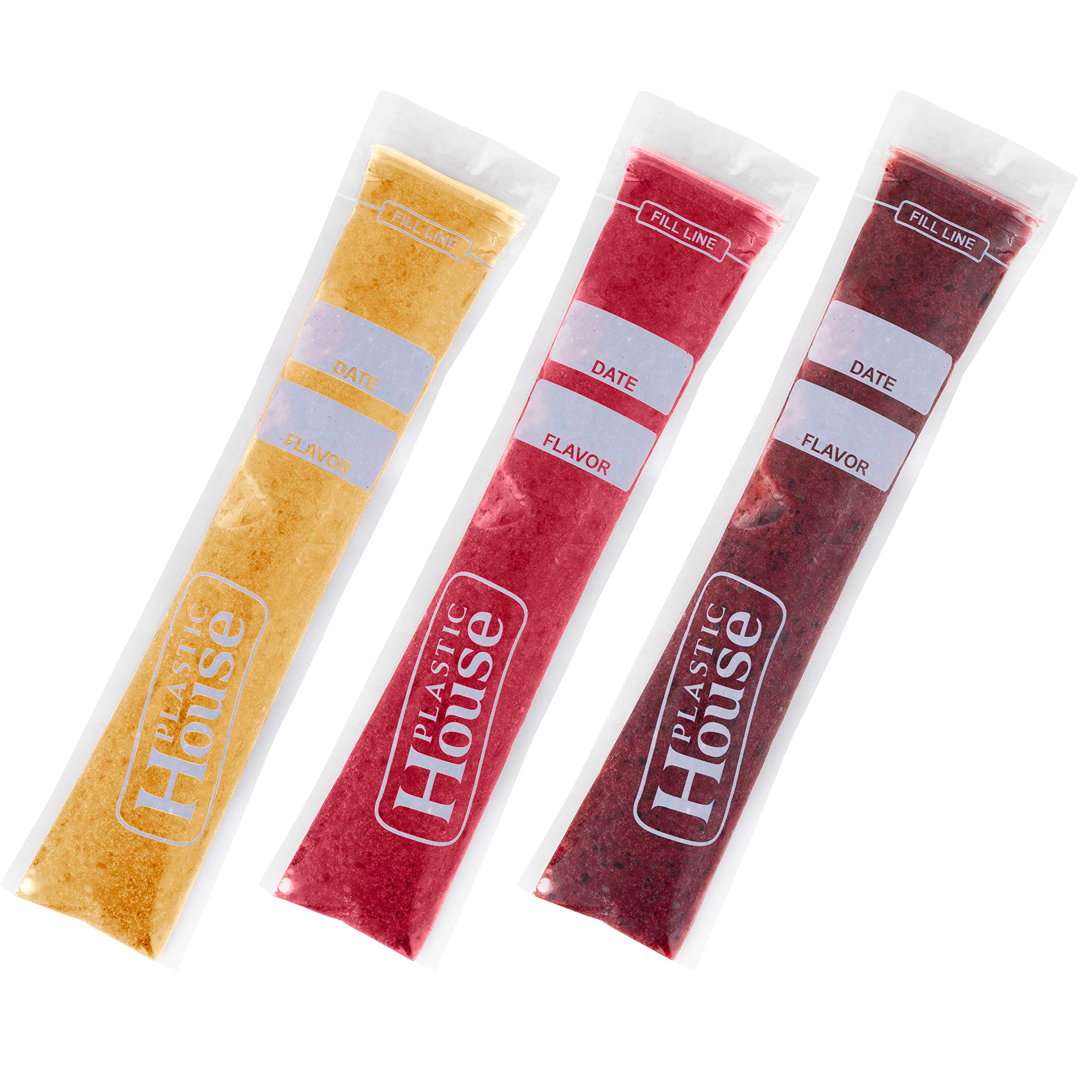 Buy Plastic House 50 Ice Popsicle Molds Bags, Disposable DIY Ice Pop Mold Bags, Ice Pop Pouches
