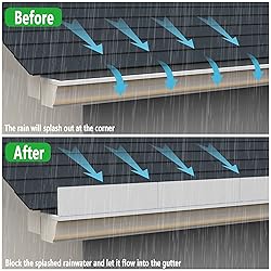 8 Pcs Gutter Valley Splash Guard,Straight Rain