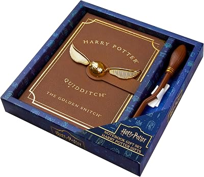 Harry Potter A5 Notebook Gift Set with Pen Faux Leather Diary Brown Wand Pen