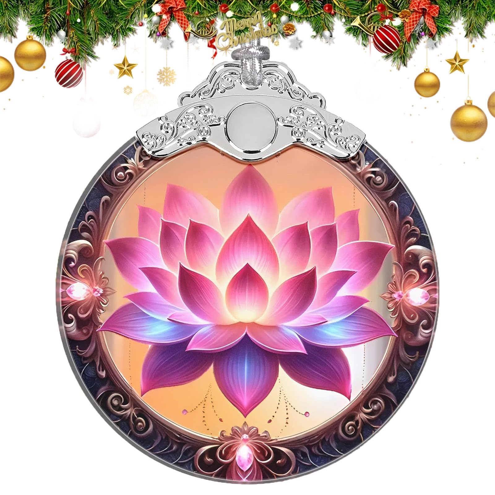 Photo 1 of  4 PCS Christmas Ornaments 2024 - Magical Lotus Decoration for Christmas Tree, Personalized Gift Ideas