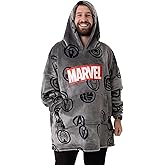 Marvel Mens Wearable Blanket Hoodie | Adults Pullover with Character and All Over Print Graphics