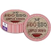 Birthday Galore I Do BBQ Red Gingham Party Supplies - 32 Piece Large 9" Paper Plates - Couples Shower BBQ Large Plates - Bachelorette Bachelor Party Disposable Tableware