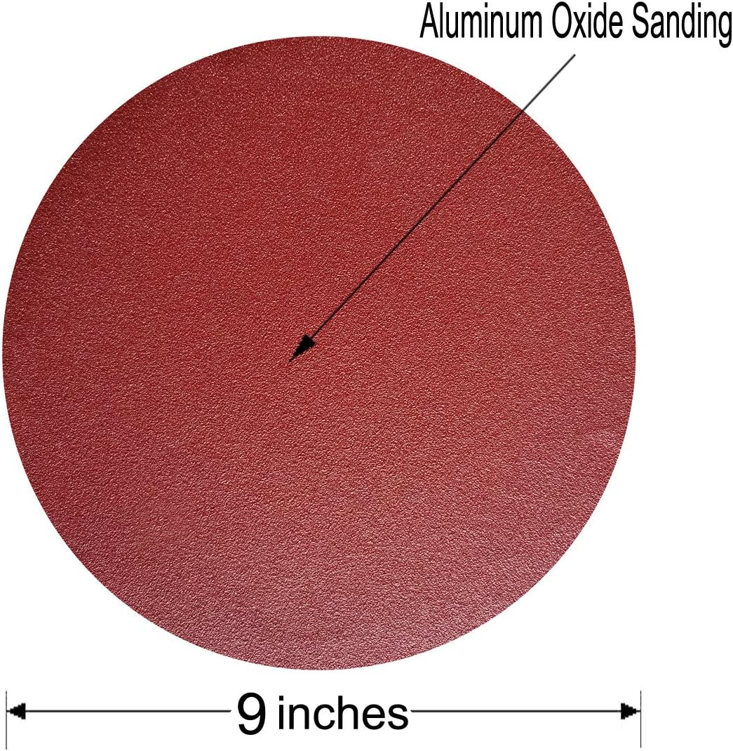 Sackorange 30 PCS 9-Inch NO-Hole PSA Aluminum Oxide Sanding Disc, Self Stick(5 Each of 80 100 120 180 240 400) - - 