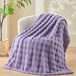 NEWCOSPLAY Queen Blanket for Couch Lavender Super