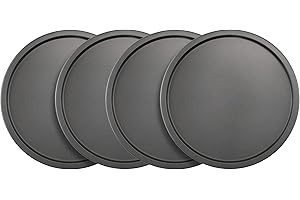 GoodCook Set of 4 Nonstick Steel 10" Personal Pizza Pans Set, Gray