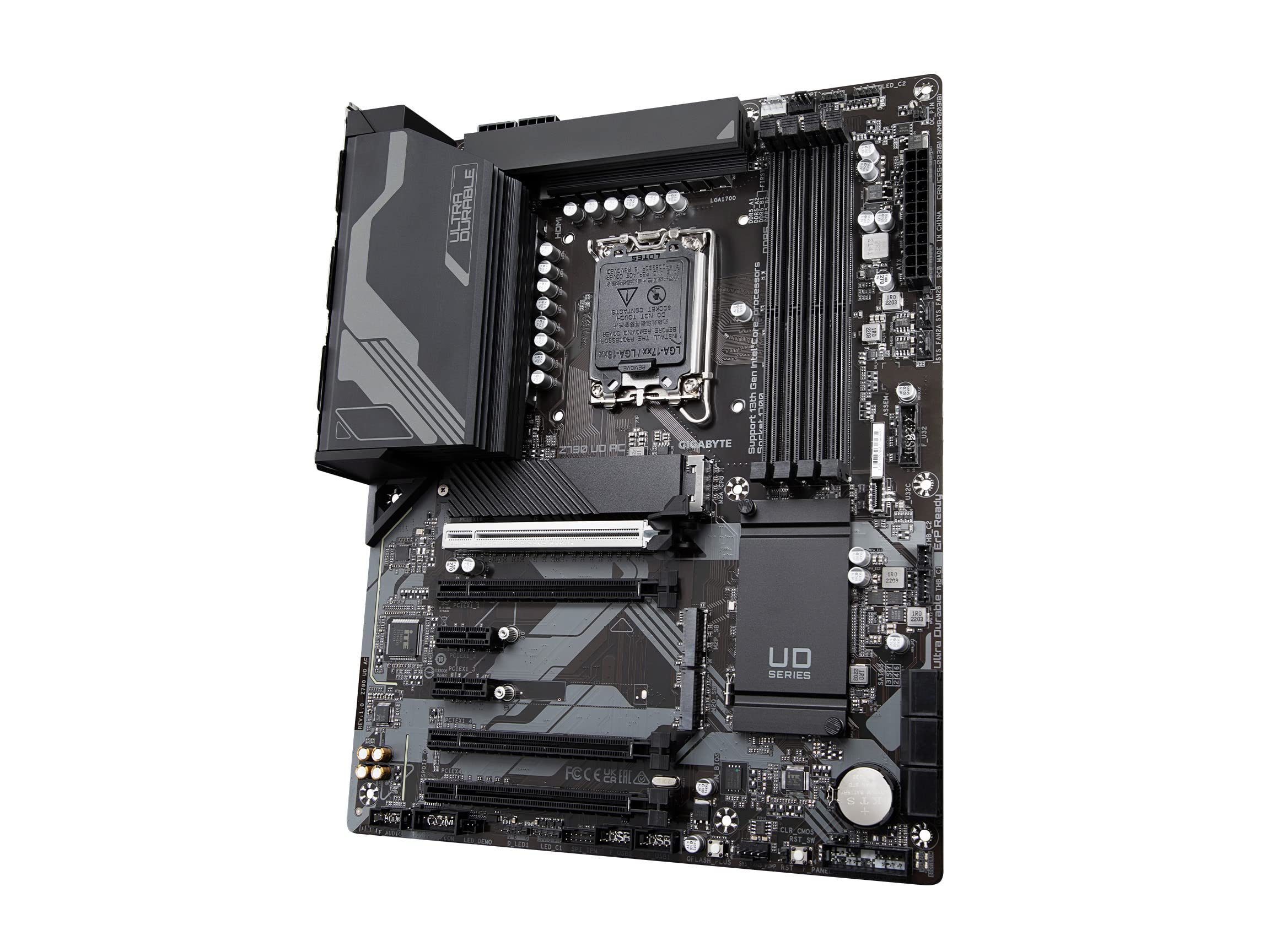GIGABYTE Z790 UD AC (LGA 1700/ Intel Z790/ ATX/ DDR5/ Triple M.2/ PCIe 5.0/ USB 3.2 Gen2X2 Type-C/Intel Wi-Fi/ 2.5GbE LAN/PCIe EZ-Latch/Multi-Key/Motherboard)
