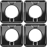7.75" Square Drip Pan Heavy Duty Gas Burner SGP-400 Square Gas Range Drip Pans Black Porcelain Drip Pans Replacement for WP786333, AP6011553, PS11744751, Black - 4 Pack