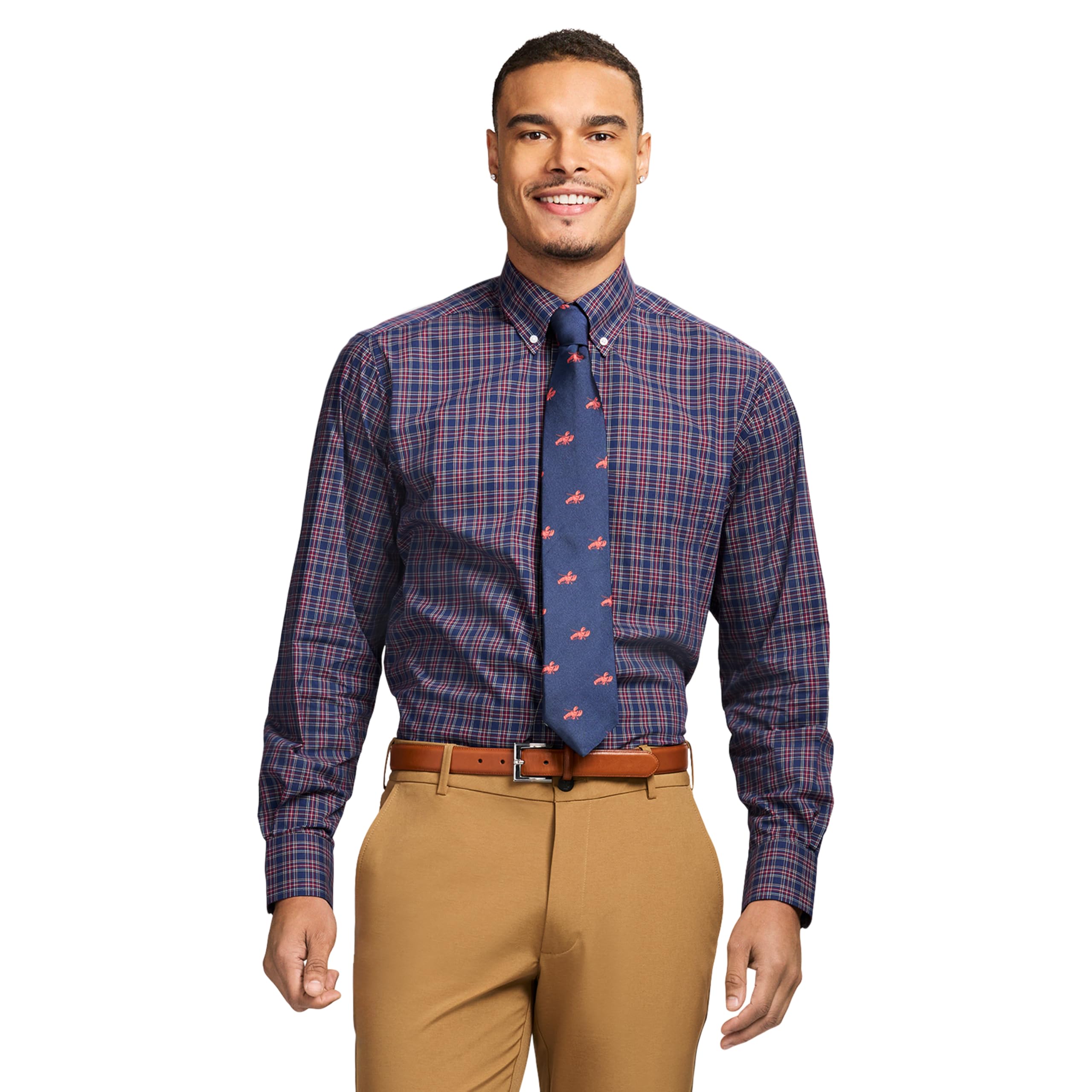 IZOD Men's Dress Shirt Regular Fit Long Sleeve Wrinkle Free Stretch Button Down Collar, Medieval Blue Image IZOD Men's Dress Shirt Regular Fit Long Sleeve Wrinkle Free Stretch Button Down Collar, Medieval Blue Image