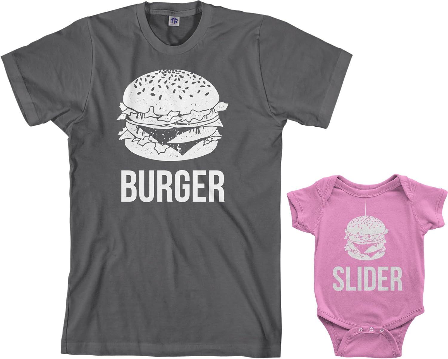 Threadrock Burger & Slider Infant Bodysuit & Men's T-Shirt Matching Set