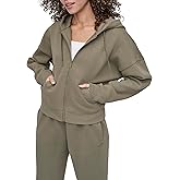 DKNY womens Drawstring Silicone Logo Hoodie Sweatshirt