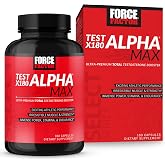 Force Factor Test X180 Alpha Max Total Testosterone &amp; Nitric Oxide Booster | with Fenugreek Seed &amp; Tribulus to Increase Blood Flow &amp; Improve Male Athletic Performance, 180 Capsules