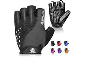 HTZPLOO Bike Gloves Cycling Gloves Biking Gloves for Men Women with Anti-Slip Shock-Absorbing Pad,Light Weight,Nice Fit,Half Finger Bicycle Gloves