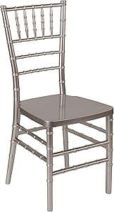 Flash Furniture HERCULES PREMIUM Series Pewter Resin Stacking Chiavari Chair