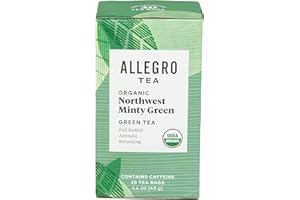 ALLEGRO COFFEE Allegro Tea, Organic Northwest Minty Green Tea Bags, 20 ct