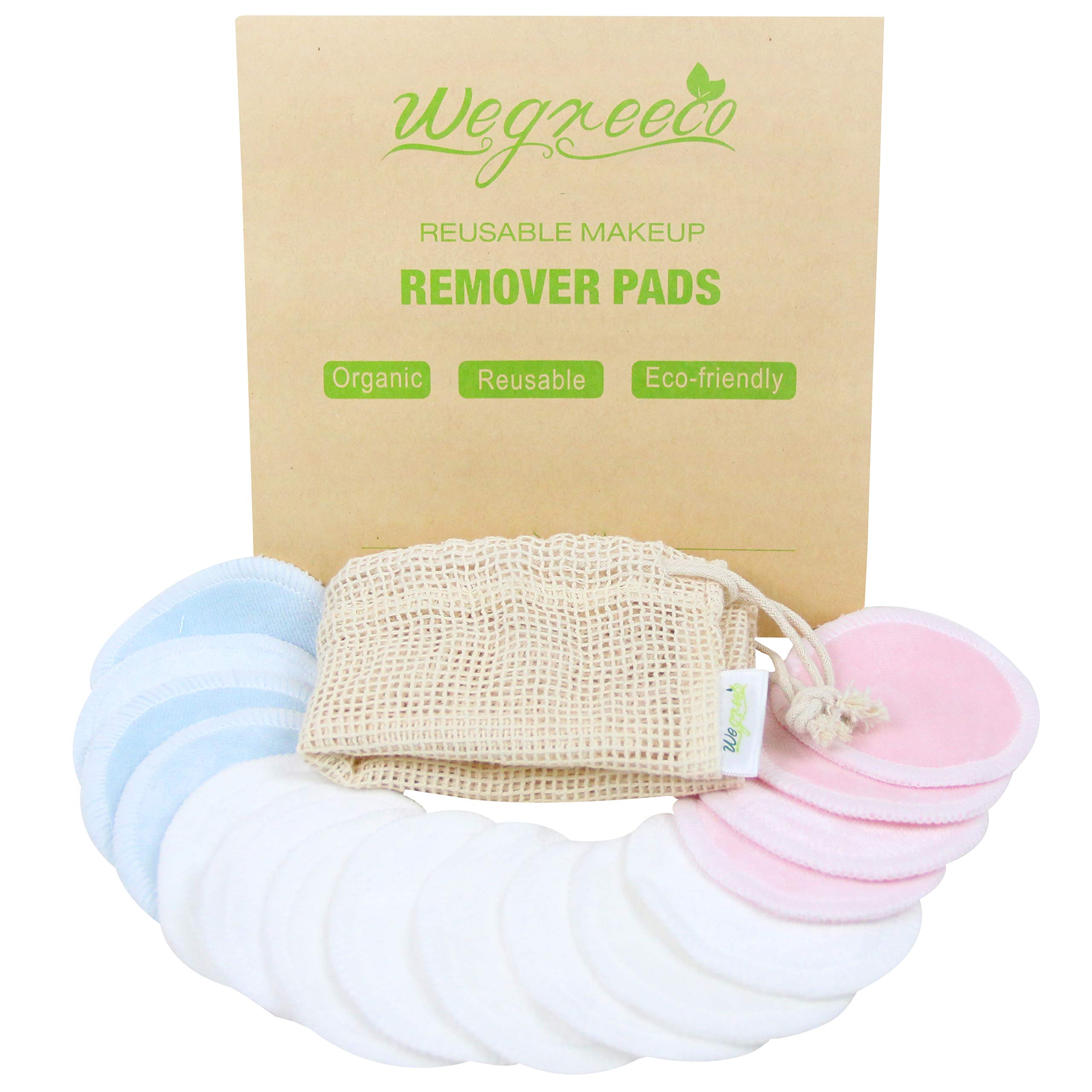 Cotton Rounds Reusable 16 Packs Reusable Bamboo Makeup Remover Pads