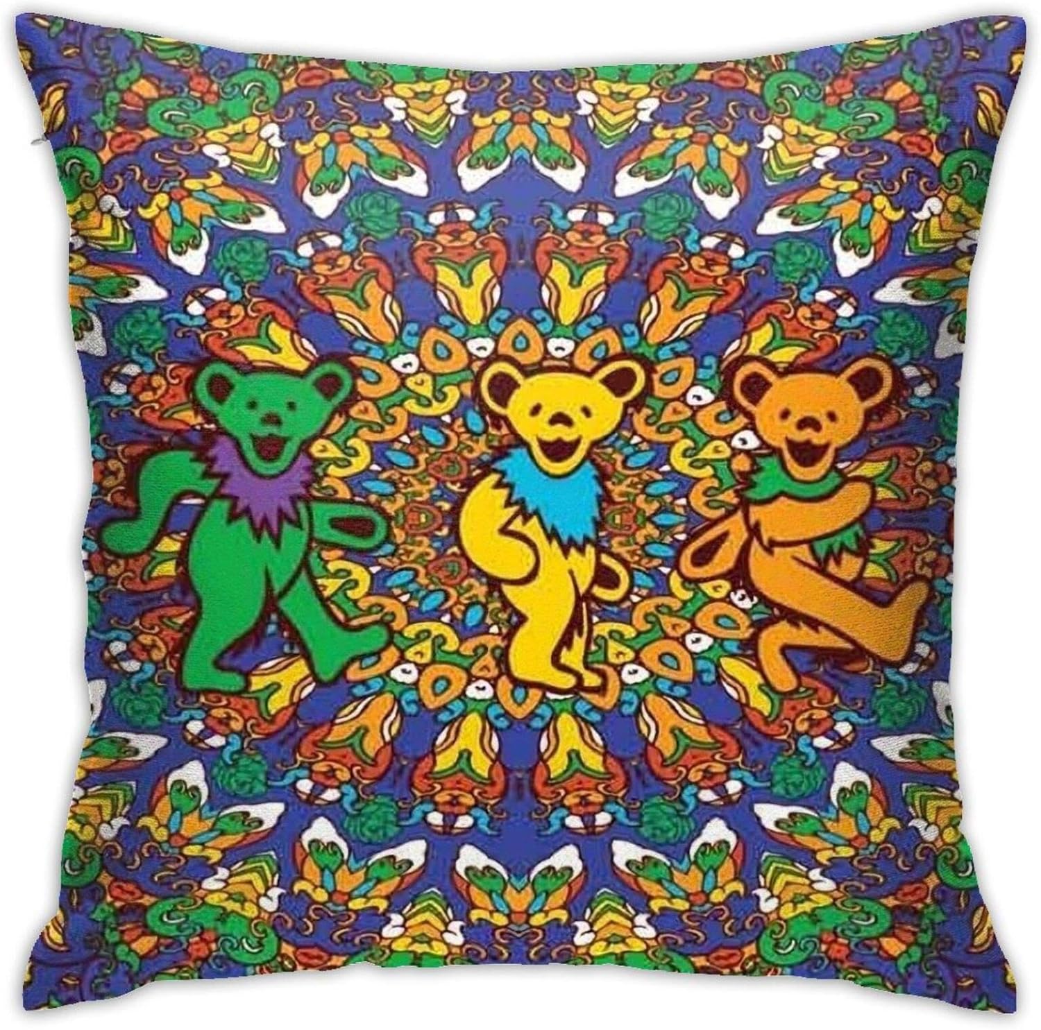 Wmake Daily Street Throw Pillow Covers Grate-ful Dead and Bear,Pillow Cases Decorative Soft Pillowcase Cushion Protecter 18