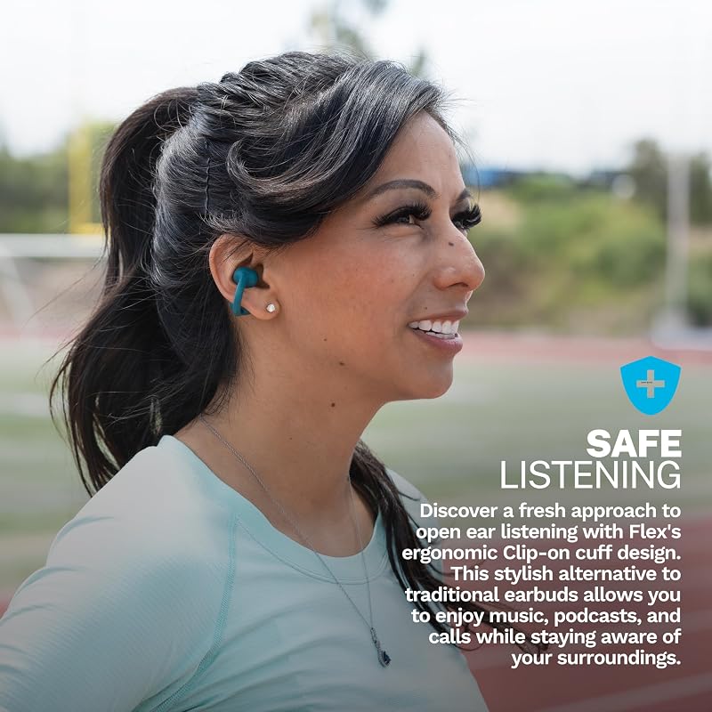 Flex Auriculares Oído Abierto - Inalámbricos Bluetooth, Verde Azulado