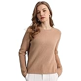 GreenMount Cashmere Sweaters for Women Essential Crewneck Ribbed Long Sleeve Pullover Sweater