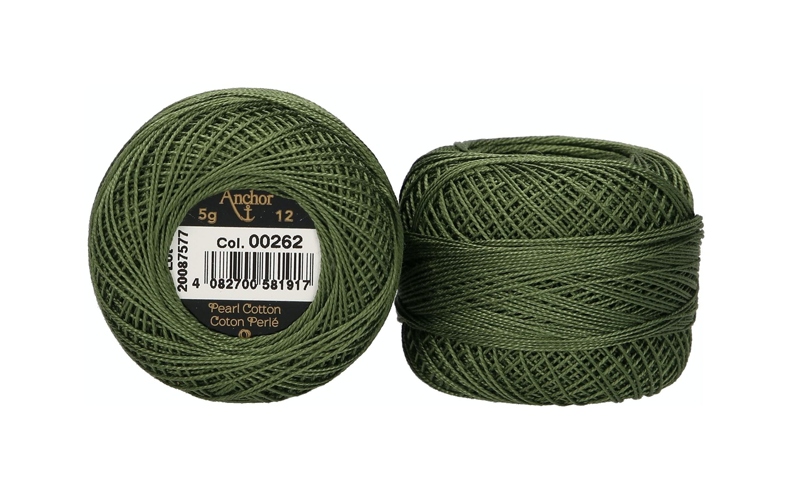 ANCHOR Pearl Yarn, Thickness: 12, Packaging: 5G, Running Length: 56M 262 Embroidery Threads