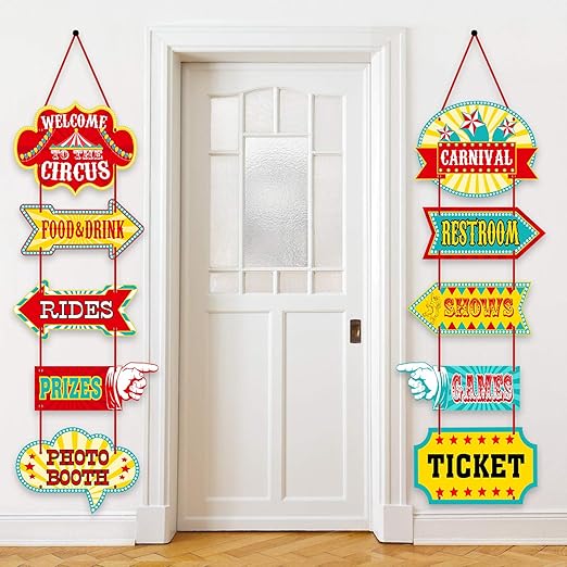 Amazon Com Blulu Carnival Decorations Laminated Circus Carnival