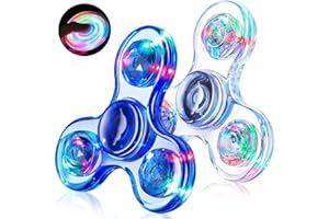 FASRAY Fidget Spinner 2 Pack, Light up Sensory Fidget Toys Adults Kids 4-8-12 with Autism ADHD, Christmas Stocking Stuffers Gifts for Kids Glow Anxiety Toys Stress Relief Teen Boy Gifts, Classroom Prizes
