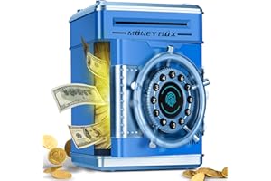 PUPIDIU Piggy Bank for Kids, Fingerprint Simulation Money Bank Toys for 4 5 6 7 8 9 10 11 12 13 Year Old Boys Gift Ideas, Electronic Money Saving Box for Girls