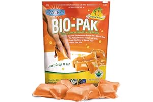 Walex Bio-Pak Black Holding Tank Deodorizer & Waste Digester Drop-Ins - Advanced Enzyme Formula for Rapid Breakdown of Waste & Paper, Removes Odors & Cleans Tank; Tropical Breeze, 10-Pack