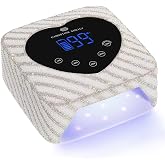 CHRISTINE SHELLY UV LED Nail Lamp 72W Rechargeable Sparkly Nail Dryer | Wireless Gel Polish Light with 5 Timer Setting Professional Quick Dry Curing Lamp with Display Auto Sensor for Salon &amp; Home