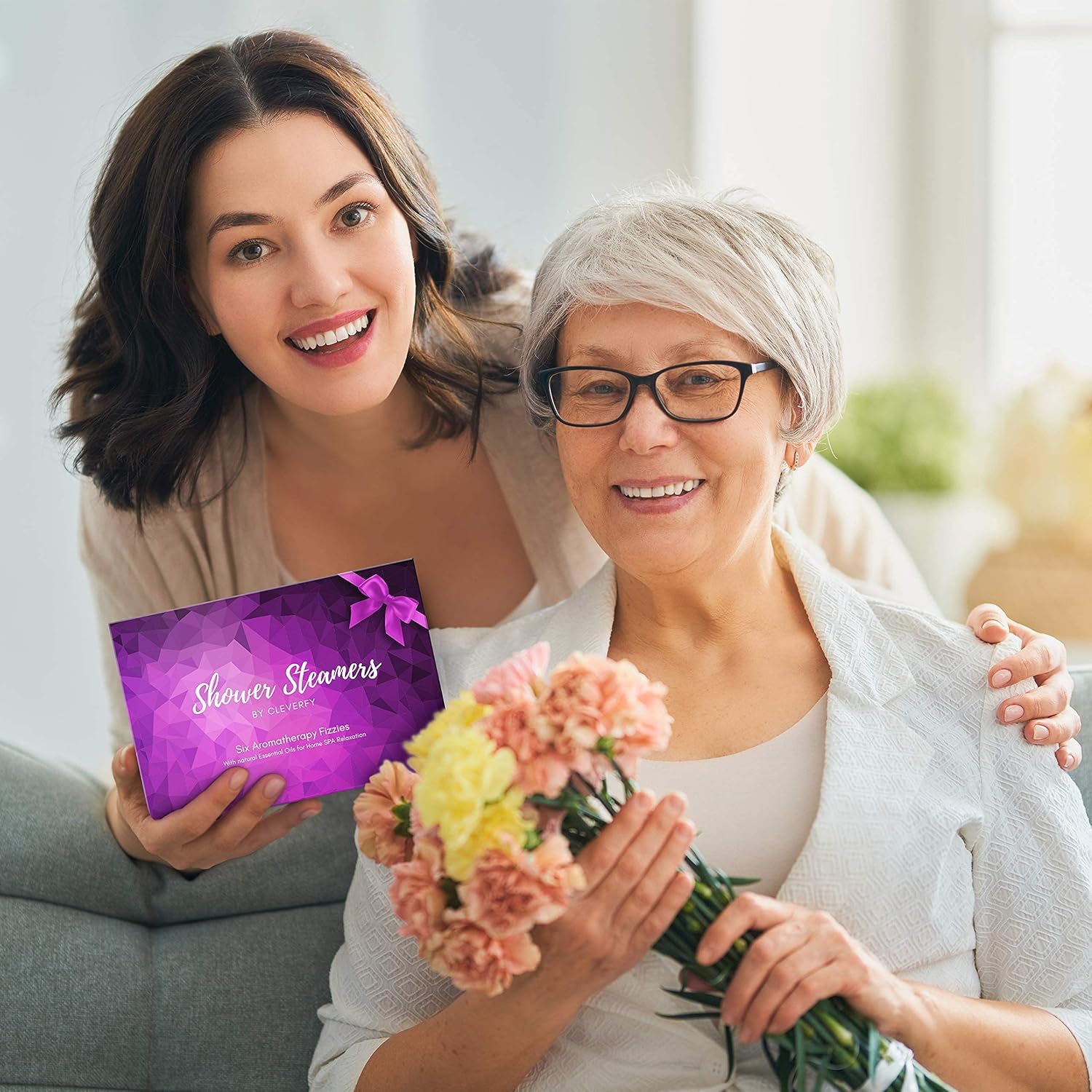 Cleverfy Aromatherapy Shower Steamers - Fathers Day Variety Pack of 6 Shower Steamers with Essential Oils. Purple Set: Lavender, Menthol & Eucalyptus, Vanilla, Watermelon, Grapefruit, and Peppermint: Health & Personal Care