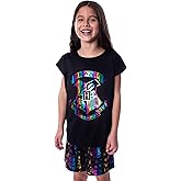 Harry Potter Pajamas Girls Hogwarts Rainbow Sleep Shirt Shorts PJ Set Gryffindor, Hufflepuff, Slytherin, Ravenclaw