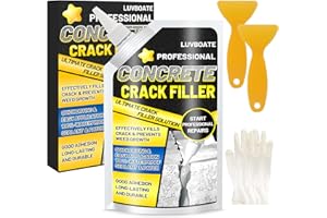 LUVBOATE Concrete Crack Filler, 1.5LB High Elasticity Self Leveling Cement Crack Filler, Slab Concrete Waterproof Repair Sealant for Driveway, Walkway, Patio, Joint, Indoor and Outdoor - Grey (24.7oz)