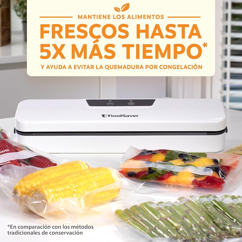 Everyday envasadora al vacío | Mantiene los alimentos frescos hasta 5X más tiempo | Maquina de envasar al vacio con diseño compacto | Con 5 bolsas para envasar al vacío (0,94 l y 3,78 l) — foto 2 de 7