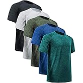 MCPORO Workout Shirts for Men Short Sleeve Quick Dry Athletic Gym Active T Shirt Moisture Wicking