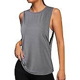 Remidoo Women's Open Side Workout Tank Top Sleeveless Shirt Muscle Tanks Crewneck Activewear
