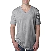 Next Level Men's Fitted Short Sleeve V-Neck T-Shirt, Heather Gray, XX-Large