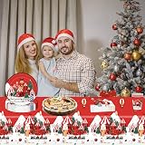 POPOYU 53Pcs Christmas Party Tableware Set for 16 Guests with Tablecloth view 6