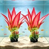 TYZEMKO Silk Aquarium Plants 2 Pcs 8 Inches | Soft silk plants, safe for delicate fish, durable, resist fading.