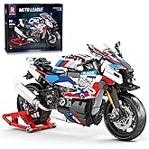 Reobrix BMW M 1000 RR Motorcycle Building Block Set, 1:8 Scale Motorcycle Model Kit, Motorbike Building Toy Gift for Teens an