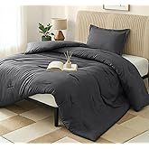 Twin Comforter Set 2 Piece Grey by Utopia Bedding, Comforters Twin Size, Bedding Comforters Sets, Down Alternative Soft Bed Set, 1 Comforter (64 x 88 inches) 1 Pillow Shams (20 x 26 inches)"