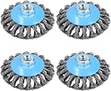 AB Tools 4 Pack Twist Knot Wire Brush Wheel 115mm M14 for Angle Grinder TE242 view 5