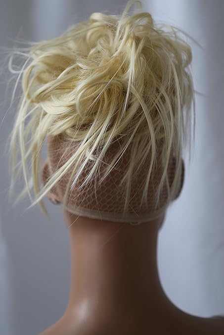 PRETTYSHOP XXL Haarteil Haargummi Hochsteckfrisuren Brautfrisuren VOLUMINÖS gewellter unordentlicher Dutt platinblond 613A G3F