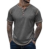 Sailwind Mens Henley Shirts Casual Lightweight Summer T-Shirt Cotton Maverick Short Sleeve