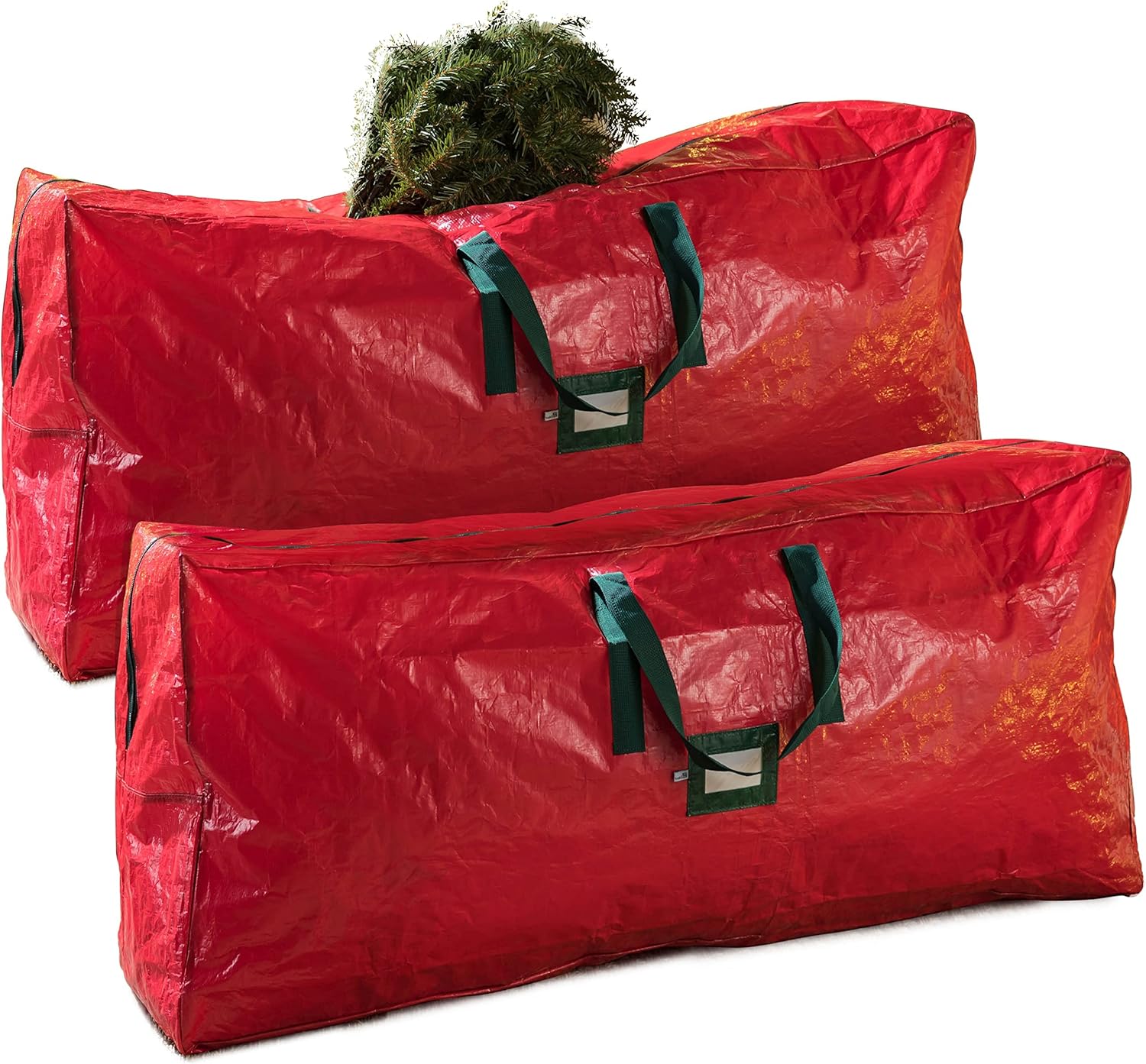 Holiday Décor Storage - Zober 2-Pack Artificial Extra Large Christmas Tree Storage Bag - Fits Up to 9-Foot Holiday Xmas Disassembled Trees with Durable Reinforced Handles & Dual Zipper